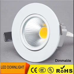 Dimmable LED Downlight para sala de estar, spot, luzes embutidas, cob, 3w, 5w, 7w, 110v, 220v