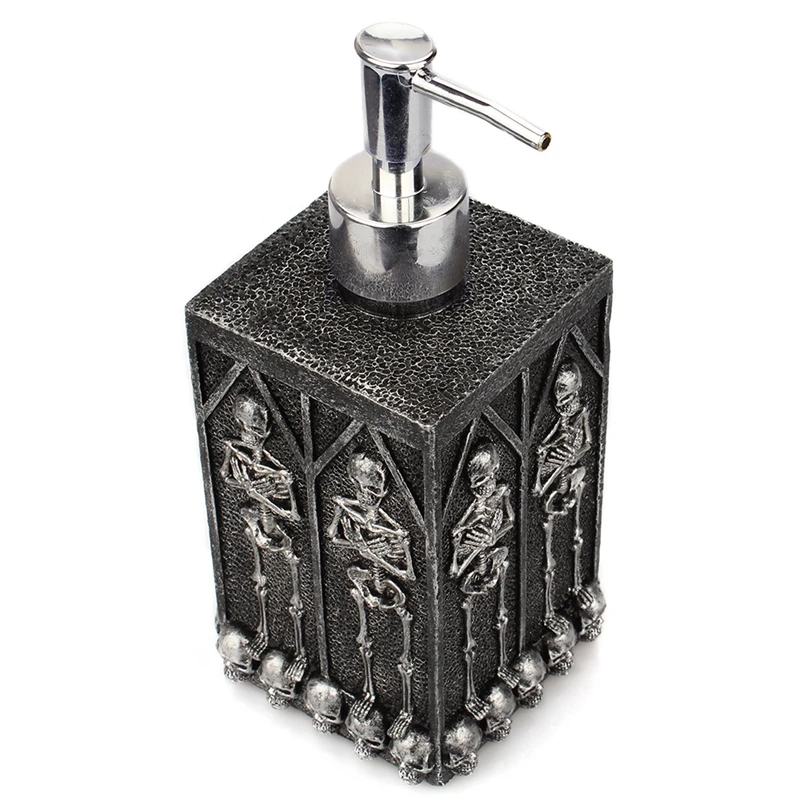 Crypt Skull Liquid Soap Dispenser Shower Shampoo Bottle Dispenser Pump Bathroom Body Wash Lotion Hand Sanitizer Resin Container