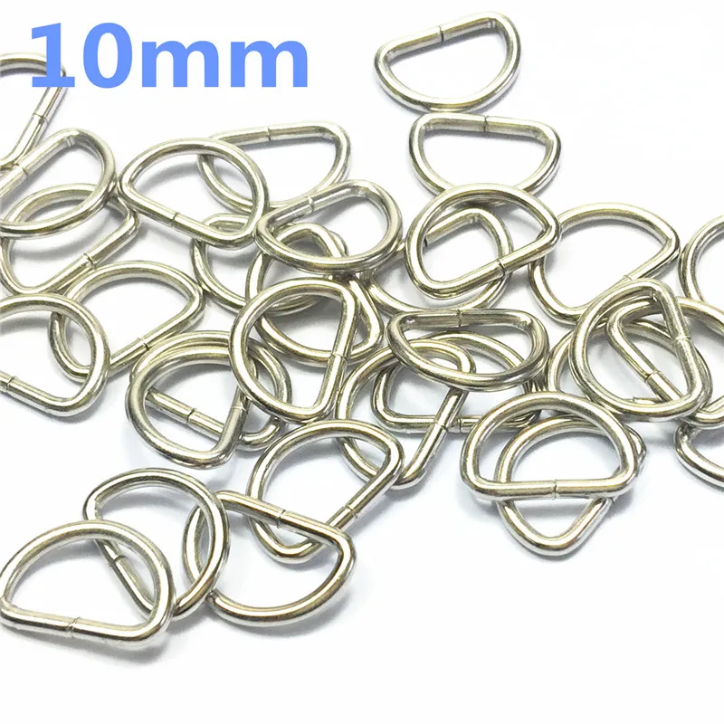 10pcs del Metallo Anelli di Dee per le NonWelded D anello Non Saldati Nichelato D-Rings Anelli di Nastri E Fettucce Reggette Borse accessori di