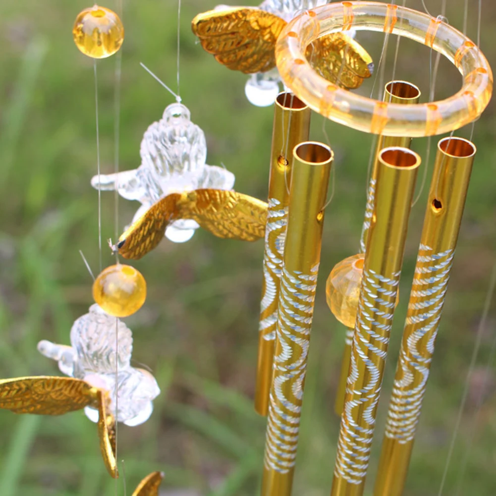 Antique Resonant 4Tubes Love Angel Wind Chime Bells Hanging Living Bed Home Decor Gift Car Outdoor Yard Garden Deco Wind Chimes