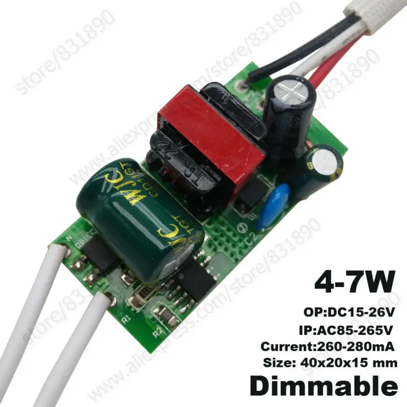 5pc LED Driver inside Dimmable Color Lighting Transformer 3/5/7/9/12/15/18/36W Constant current Driver For LED Bulb Downlight