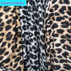 150cm * 1m moda Leopard Parttern tkanina szyfonowa z nadrukiem 100% poliester 3 kolory miękka tkanina szyfonowa dla Diy szycia letnia sukienka