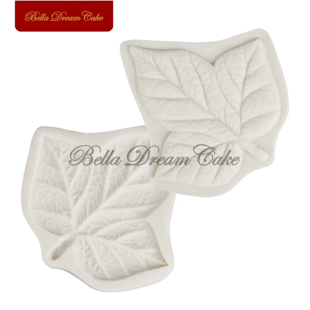 2Pcs/set Grape Leaf Veiner Silicone Mold  DIY 3D Soap GumPaste Mold Fondant Sugarcraft Mould Set Cake Decorating Tool Bakeware