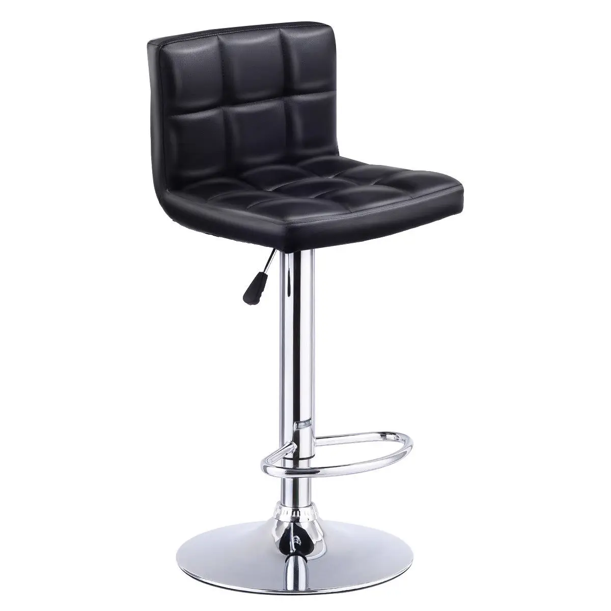 Giantex Bar Stool Swivel Adjustable PU Leather Barstools Bistro Pub Chair Modern Living Room Bar Furniture