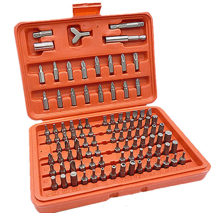 100 pz/set cacciavite bit Kit acciaio metrico Phillips/scanalato/esagonale/tempera Torx cacciavite parte multi-funzione strumenti di riparazione della mano