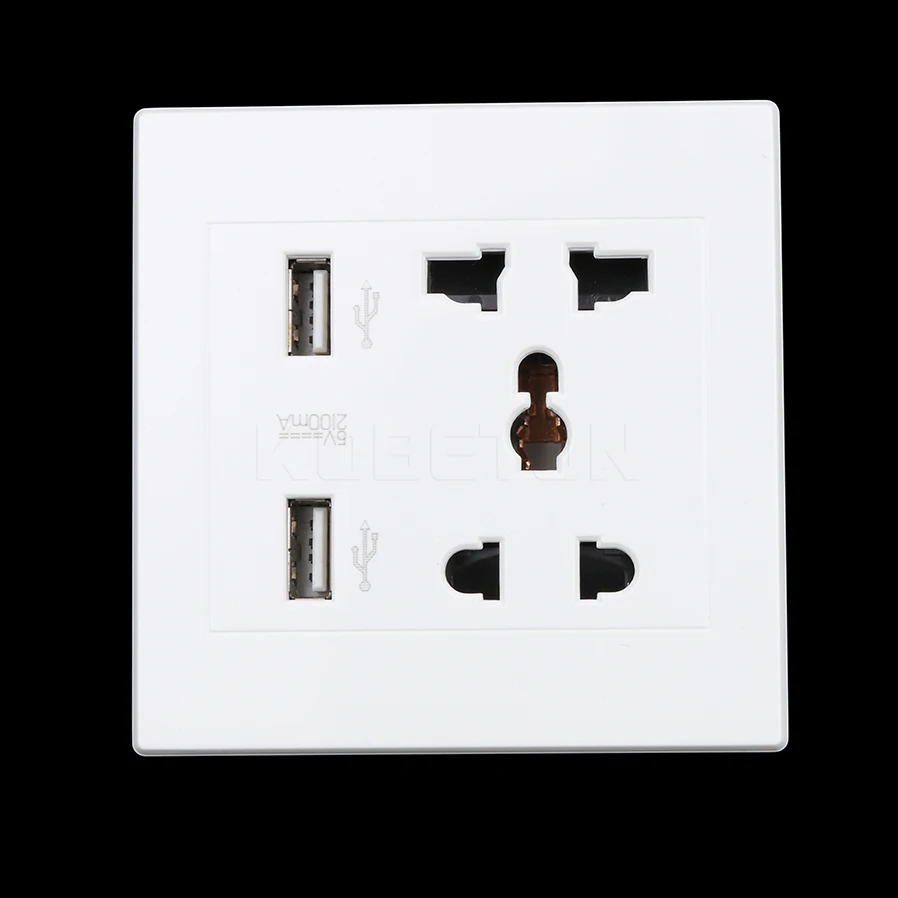 1pcs Electric Wall Charger Station Socket Adapter Power Outlet Panel with Dual USB Port For Hotel Home using