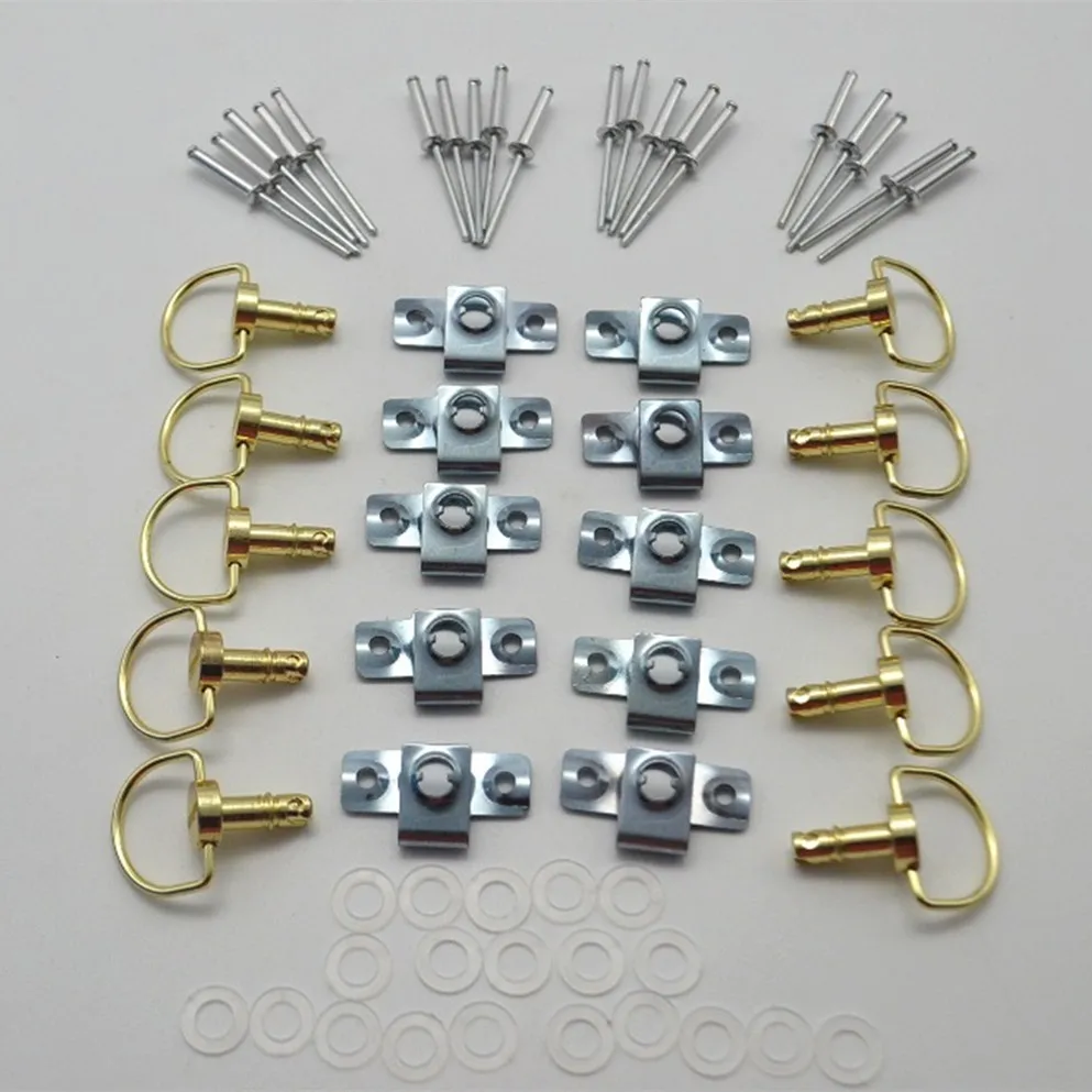 New 10 Sets Motorcycle Quick Release D-RING 1/4 Turn Race Fairing Fasteners Rivet 17MM