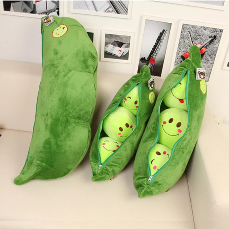 45cm Cartoon Fashion Cute Plush Peas Doll Ball Creative Cushion Sofa Pillow Decoration Doll