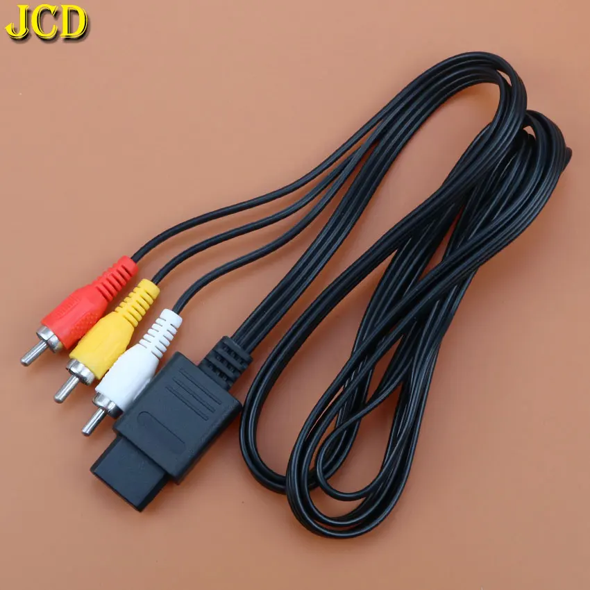 JCD 1 Piece 1.8M 6FT AV Audio Video A/V TV Cable Cord Wire For N64 For Super GameCube For NGC For SNES For SFC