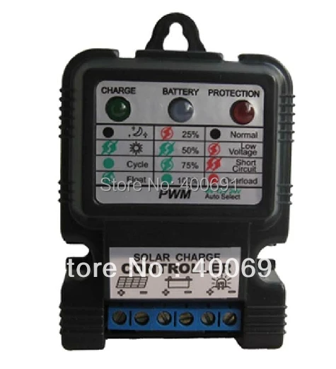 3A 6V/12V PWM Solar Charge Controller for Solar Panel with LED Display, Workable for Home System or Solar Light