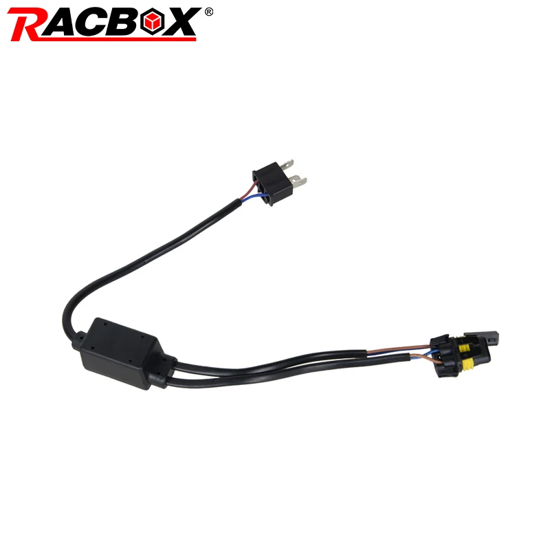 RACBOX HID Bixenon H4 Wiring Relay Harness High Low Connect Lead one Light for Car Auto Headlight Refit 12V 35W 55W H4 H/L Wire