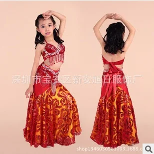 Free shipping 2015 New Arrival Child Dance Costumes nice Girl Bellydance Suit Dress set kids belly Dancer