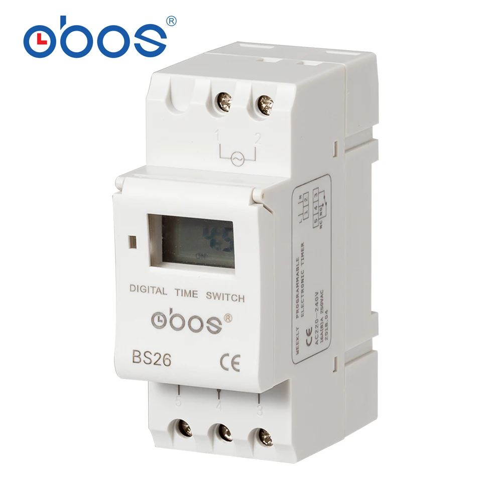 Best-selling 7-day programmable digital time switch relay timer control AC 220V 240V 110V DC12V 24V  16A DIN rail mounting BS26