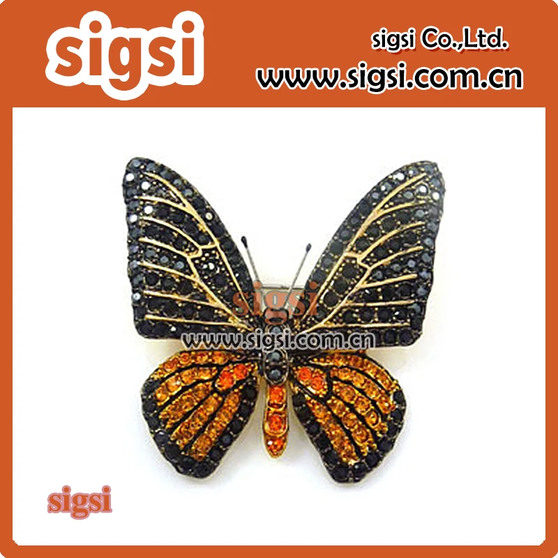 

crystal metal butterfly acrylic rhinestone brooch
