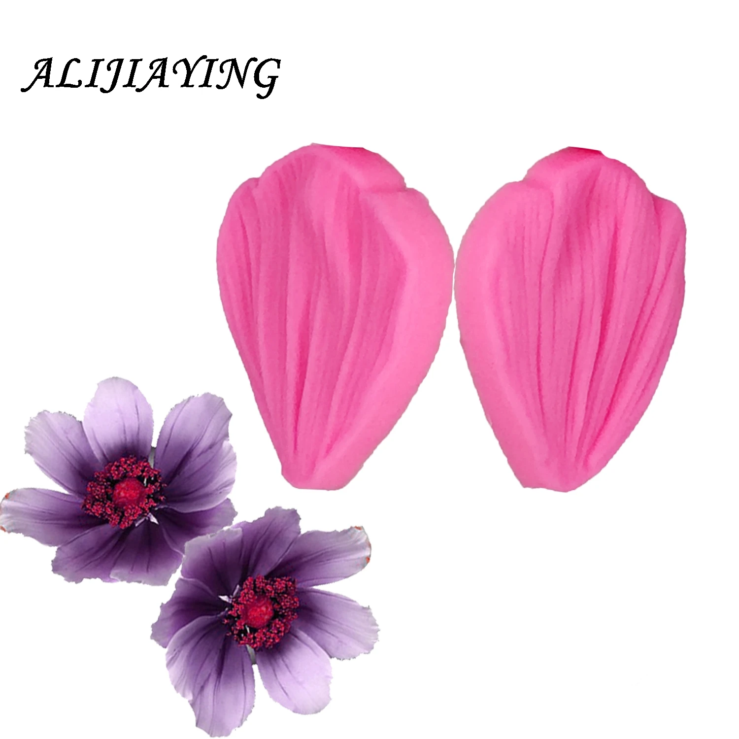 2Pcs/set 3D Chrysanthemum petal shape Silicone Fondant Molds Cake Decorating Tools flower Gumpaste Chocolate Moulds D0681
