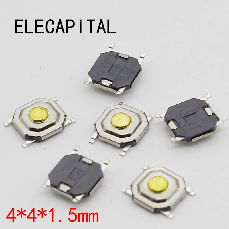 100PC/Lot SMD 4*4*1.5MM 4X4X1.5MM Tactile Tact Push Button Micro Switch Momentary