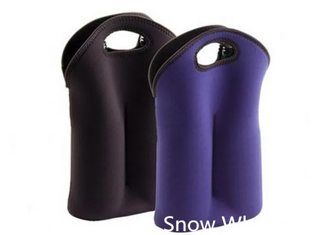 

100pcs /lot Double Wine Bottle Cooler Bag WITH Customized Your LOGO Printing Cooler Bags For 750ml Wine Bottle