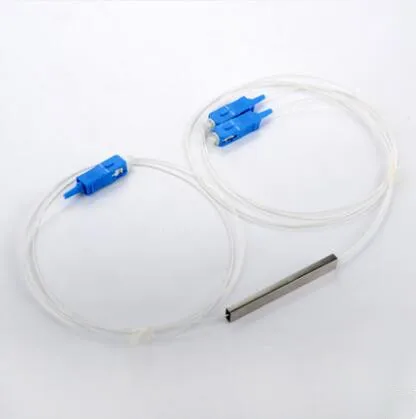 

10pcs/lot 0.9mm Steel Tube 1x2 Mini 1*2 SC/UPC 2 Way Fiber Optic PLC Splitter