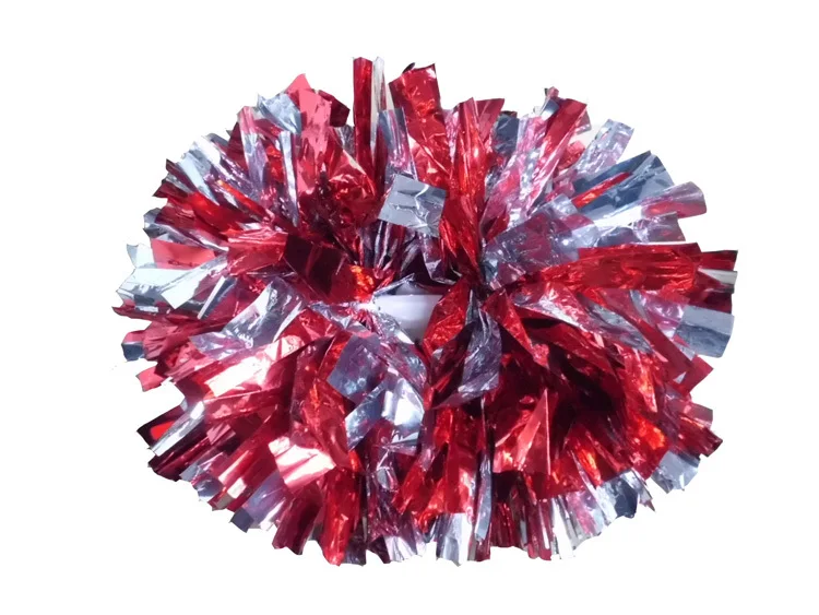 High Quality Game Pompoms, Baton Handle, Cheerleader Pom Poms, PVC Pompons Factory, Color Free Combination, 38Cm,1Pcs