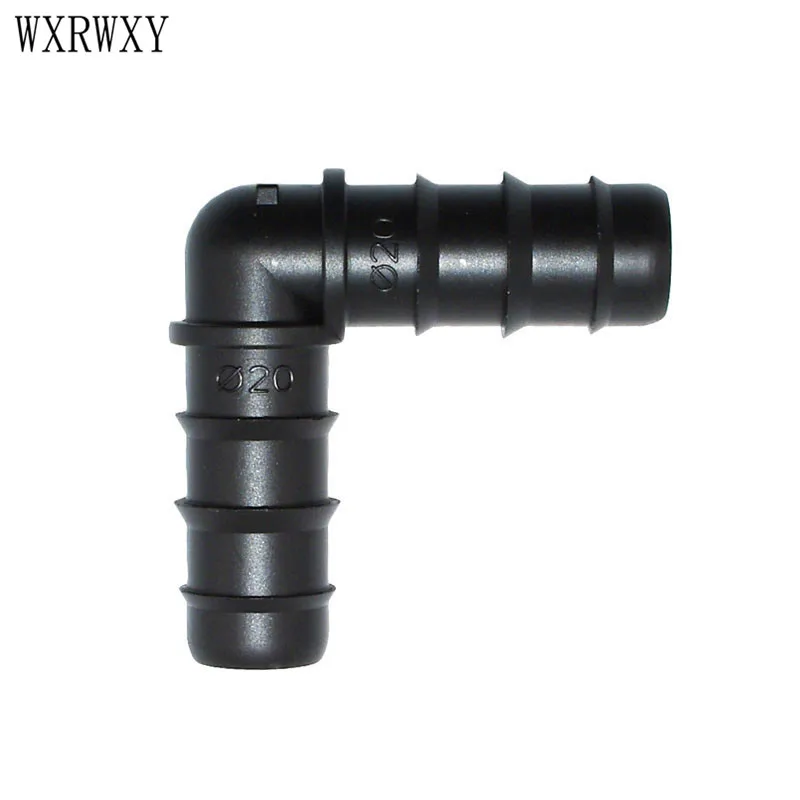 wxrwxy Garden irrigation 20mm elbow barb 25mm bending joints irrigation connector barbed 3/4 hose repair joint connector 5pcs