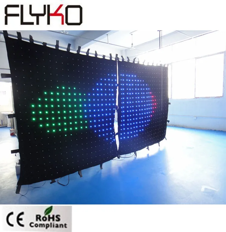 

cheap price P100mm 2m*2m indoor or semi-outdoor high brightness programmable led video cloth screen