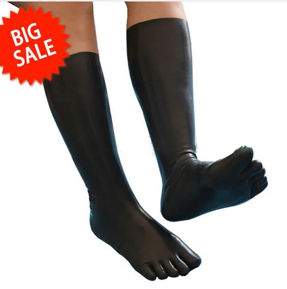 

latex stockings with 5 toes rubber fetish socks unisex 0.4mm LATEX TOESOCK