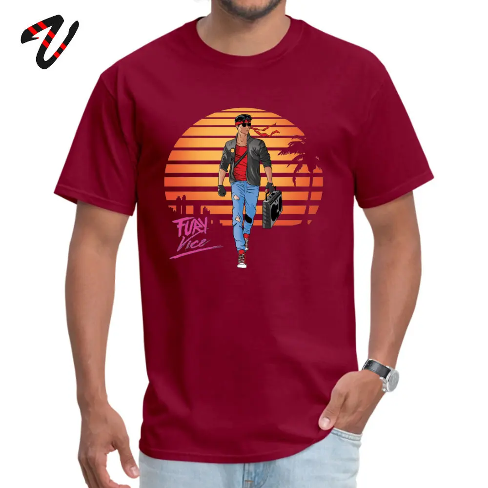 Faddish Kung Fury Vice Classic Lazy Sleeve T-Shirt Thanksgiving Day O-Neck Pure Java Tops T Shirt for Men Tee-Shirt Funny