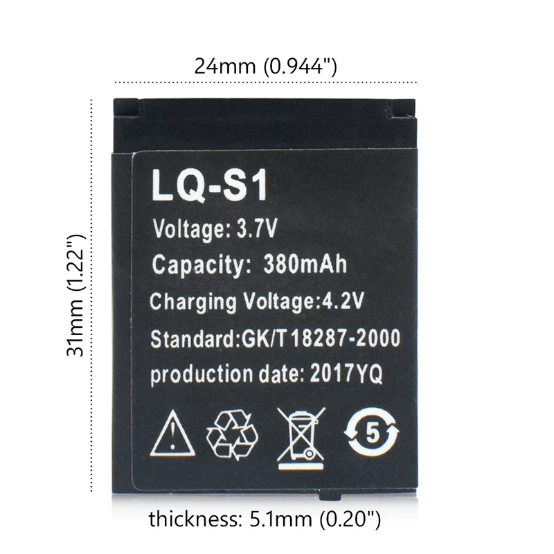 GTF 3.7V Intelligente orologio batteria 380mAh ai polimeri di litio ricaricabile batteria per DZ09 orologio batteria A1 orologio Universale batteria