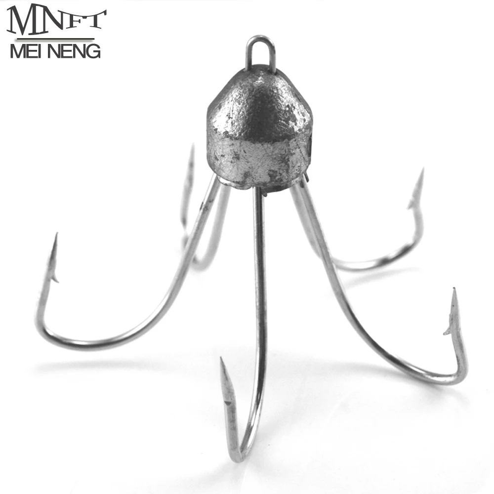 MNFT Five Anchor Claw Barbed Hook With Lead Head Fishing Gear for Medium and large fish Using Size Weight 30&42&51&61g Available