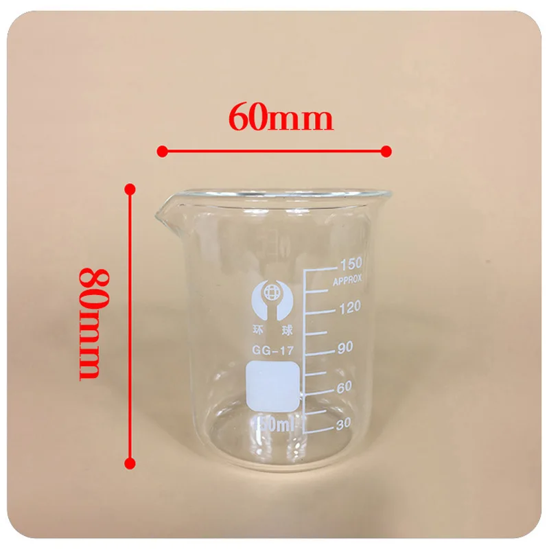 

150ml 12pcs/set Pyrex Beaker borosilicate glass Lab glassware chemical measuring cup flat bottom for scientific test