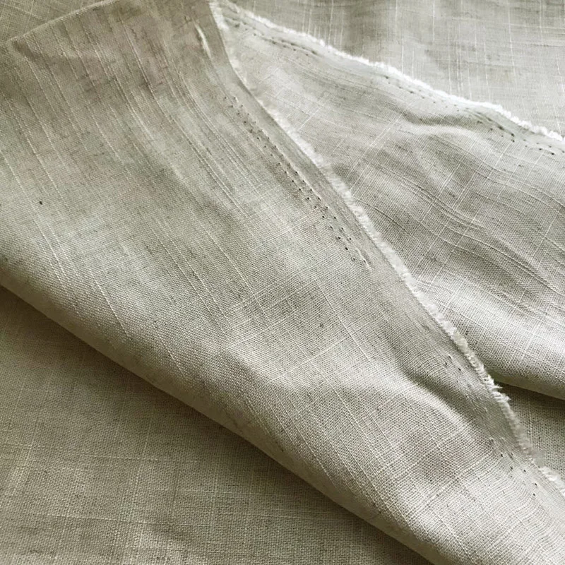 Cotton/Linen Plain Slub Grey Cloth Natural Dyes Free Fabrics for DIY Cushions Oil Painting Handwork Decoration Curtains Textile