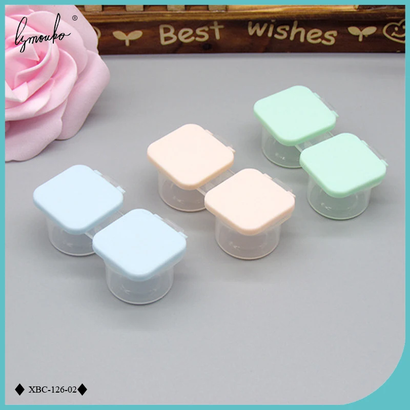 Lymouko 2pcs/Lot Portable Independent Clamshell Press Sealing Mini Contact Lens Case for Kit Holder Lenses Container Box