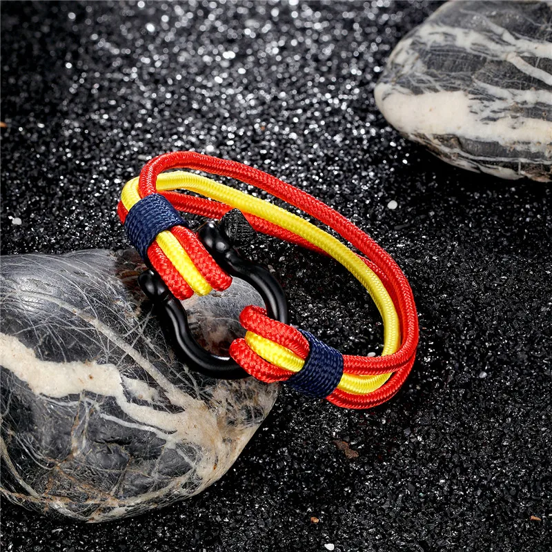 MKENDN New Fashion Country France Flag Sport Camping Parachute Cord Men Women Nautical Survival Rope Chain Bracelet Sport Style