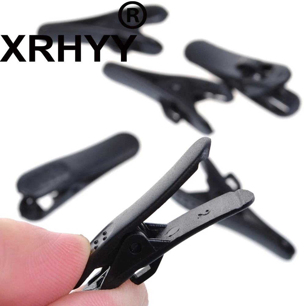 XRHYY 6pcs Black Headphone Headset Cable Cord Clip Holder - Clips onto Your Clothing to Keep Earphone/Microphone Cord in Place