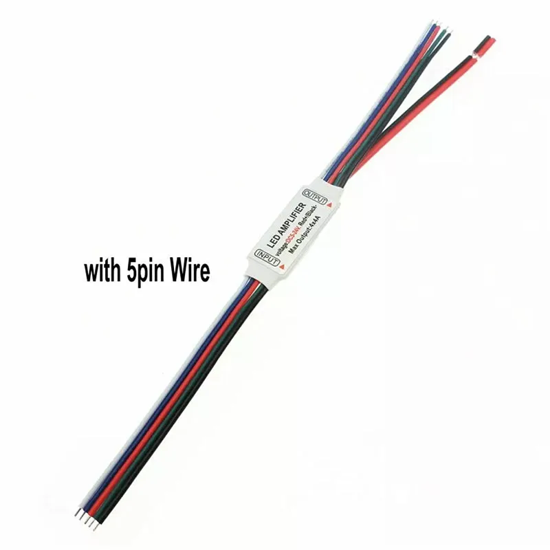 RGBW LED Amplifer DC5-24V 4A*4 Channel LED Amplifier With DC Female Plug for RGBW LED Strip Power Repeater Console Controller