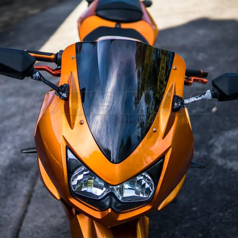 Motorcycle Double Bubble Windshield WindScreen Screen For 2008 2009 2010 2011 2012 Kawasaki Ninja 250 R 250R EX EX250 Iridium