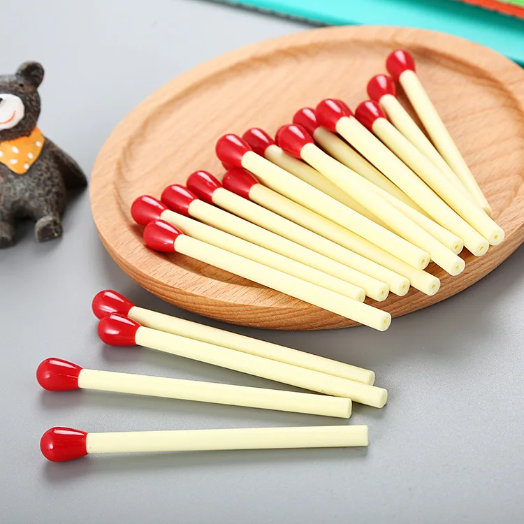 5 PCS Creative Stationery Cartoon Match Ballpoint Pen Lovely Student Award Gift Match Pen  Kawaii Kids Stationary