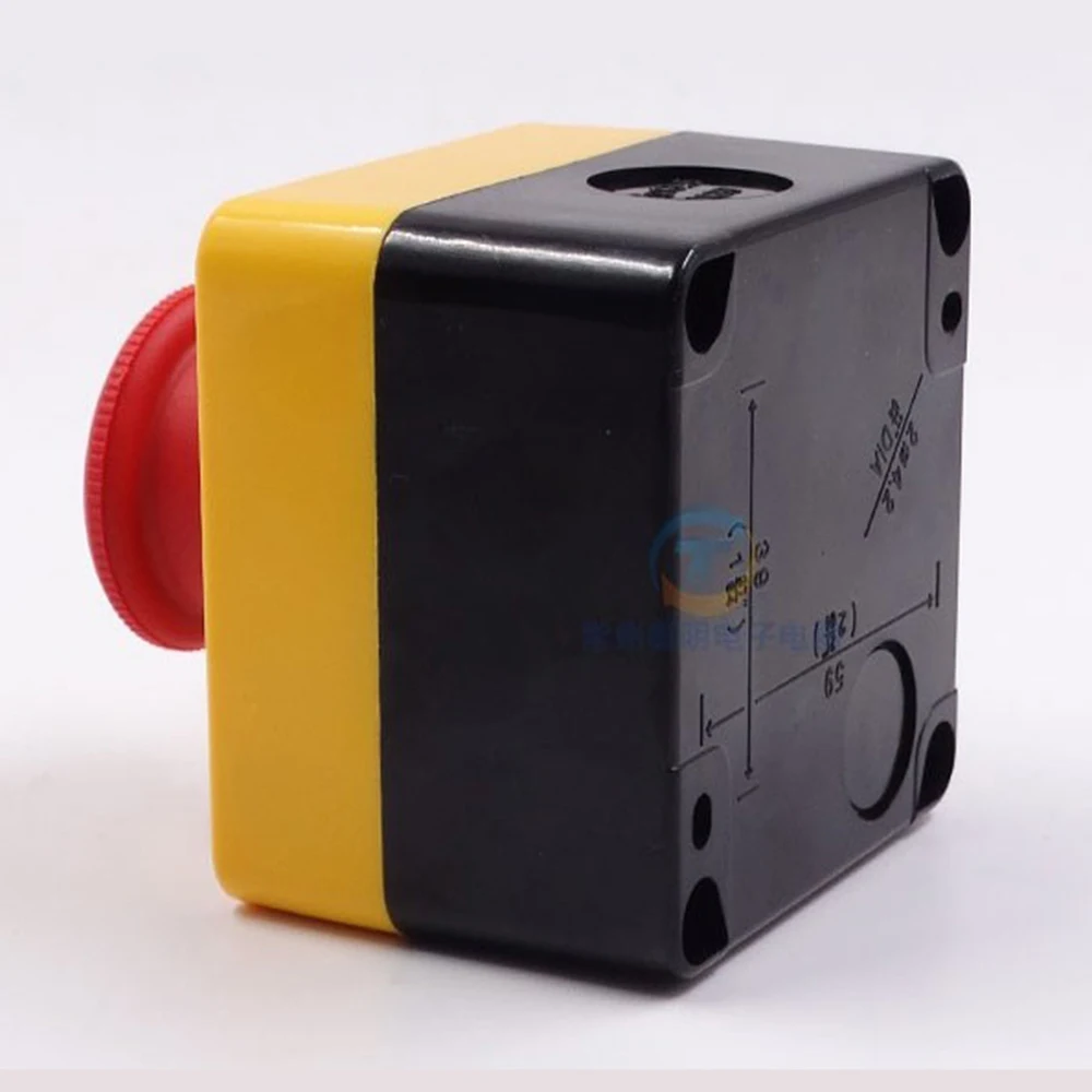 XB2 Y090 660 فولت 10A البلاستيك قذيفة الأحمر الفطر الطوارئ وقف مفتاح بـزر دفع الضغط على زر مفاتيح مع صندوق لحفرة المصعد