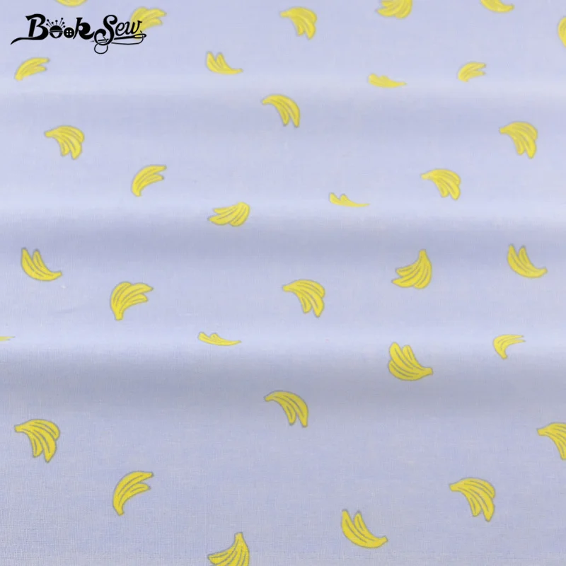 Booksew Banana Pattern Home Textile Tablecloth Pillow Bag Curtain Cushion Zakka Cotton Linen Fabric  Sewing Material Tissu CM