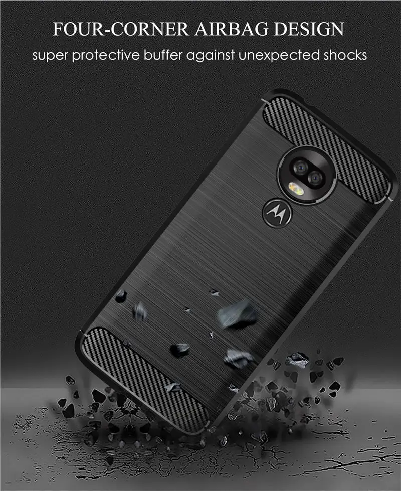Soft Cover for Motorola Moto G7 Power Case Carbon Fiber Silicon Bumper Phone Case for Moto G7 / G7 play Back Cover Soft Shell