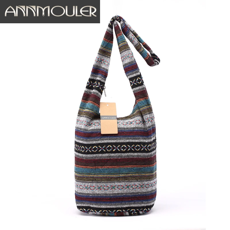 Damska torba na ramię w stylu Vintage Mochila Retro pleciona tkanina torba styl boho Hippie Aztec Folk Tribal Crossbody torba