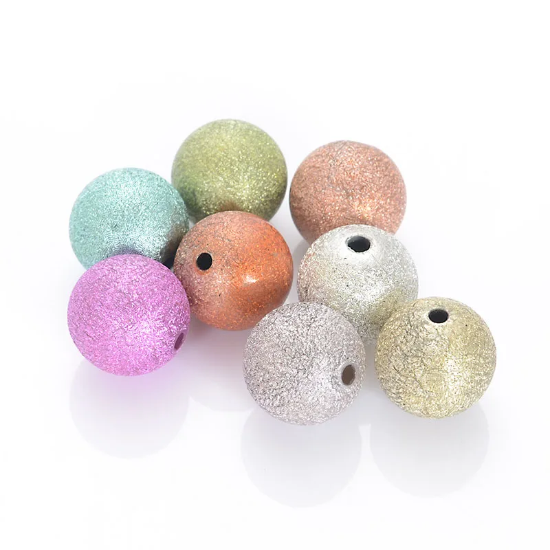 High Quality 16mm Shimmering Round Spacer Beads Random Mixed Color Wrinkle Beads For Jewelry Making Supplies,wrinkle round shape