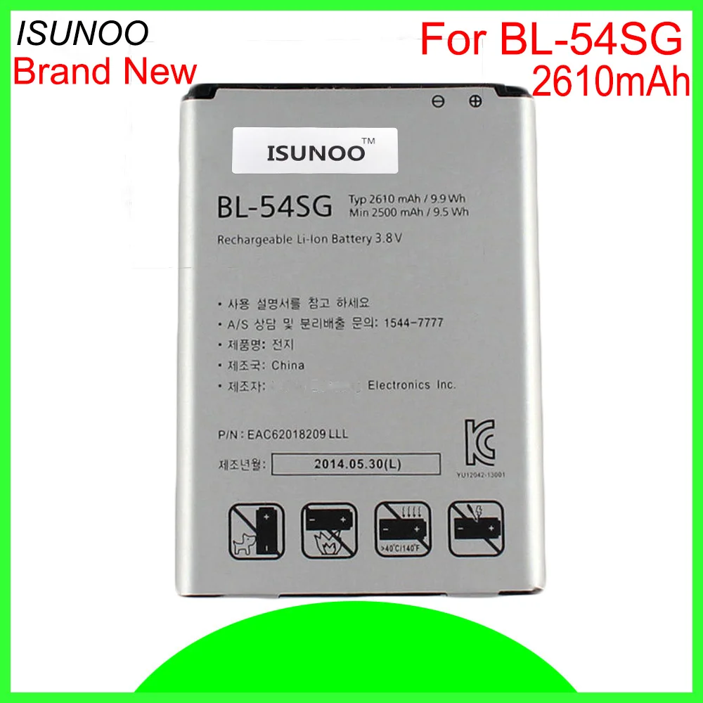 

ISUNOO 10 шт./лот 2610 мАч BL-54SH/BL-54SG Аккумулятор для LG Optimus LTE III 3 F7 F260 F260S F260K F260L L90 литий-полимерный аккумулятор