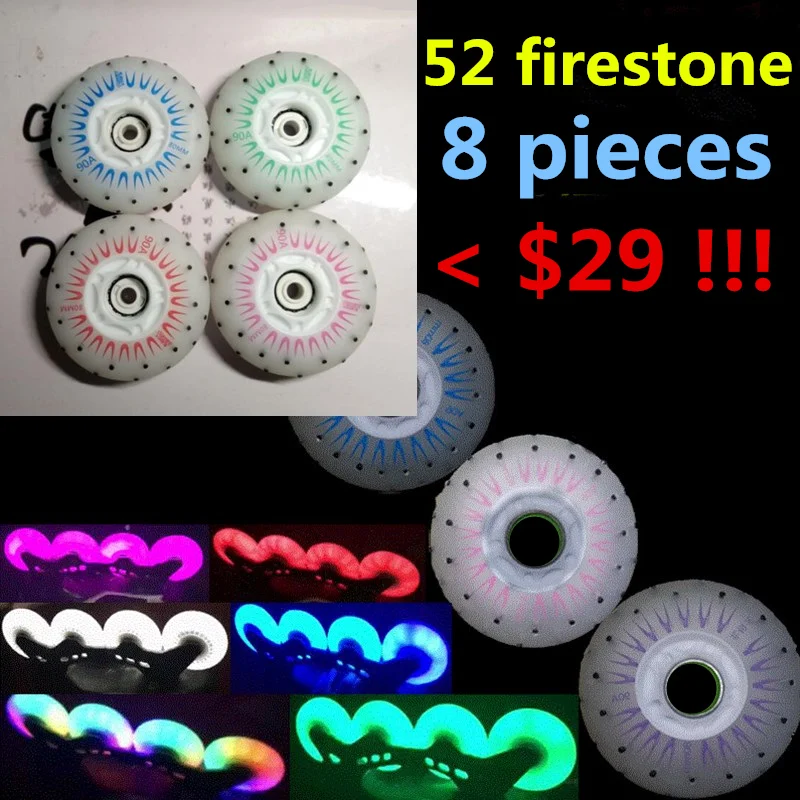 

Slide KING 52 firestone Inline Skate Wheels 80mm 90A Fire Stone Spark Shine Flint Rodas for SEBA for Powerslide Roller Skates