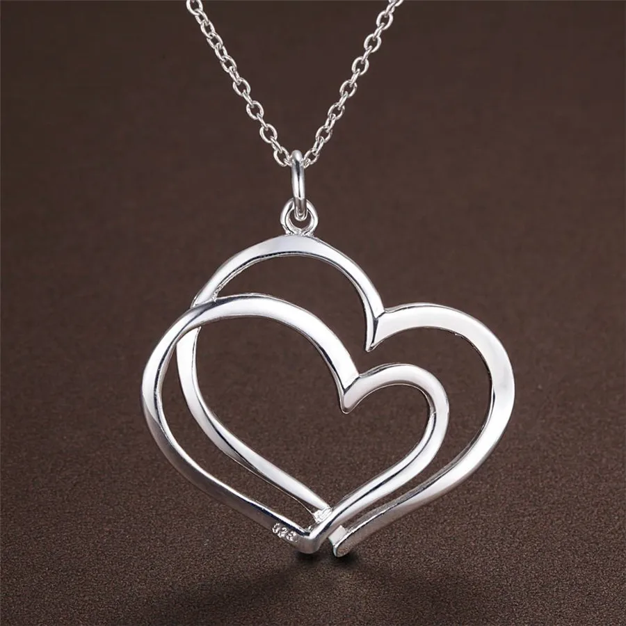 925 New wholesale  silver color high quality jewelry fashion noble Women classic love lady wedding necklace jewelry p108