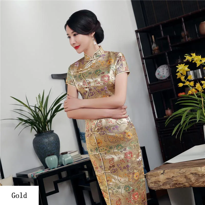 

Chinese National Cheongsam Vintage Female Women Long Dress Qipao Fashion Women Dresses