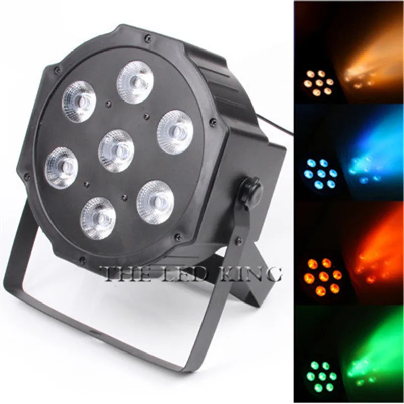 

Professional LED Stage Lights 7x12W 4IN1 RGBW PAR LED DMX Stage Lighting Effect DMX512 Master-Slave Led Flat for DJ Disco Party