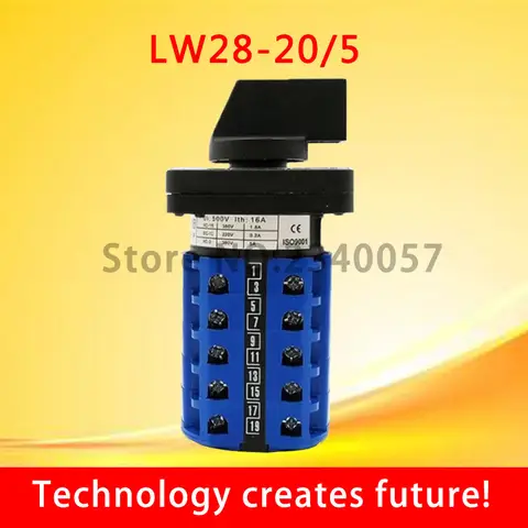 범용 스위치 LW28-20A/5, 3위치 20단자 로터리 캠 전환 스위치 550V 20A 3위치 5노트