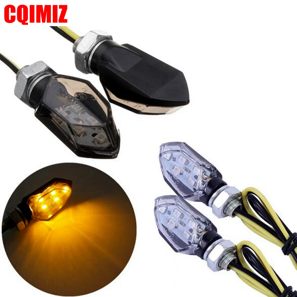 1 Pair 5SMD LED Mini Motorcycle Turn Signal Indicator Light Blinker Amber Lamp For Suzuki Honda Kawasaki