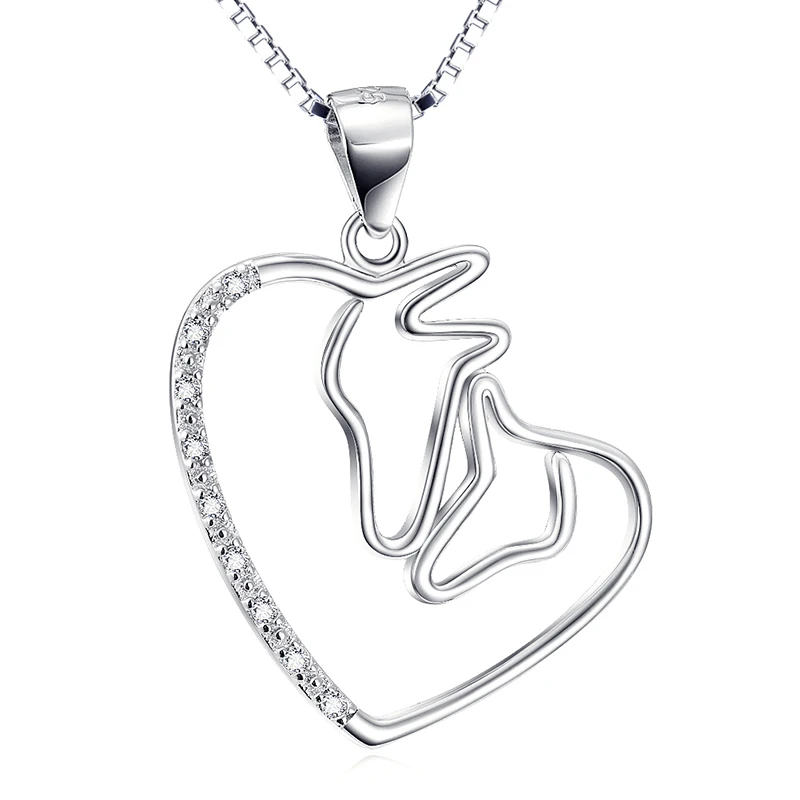 925 Sterling Silver Love Heart Pendant Choker Necklace Best  Jewelry Gift for Lover